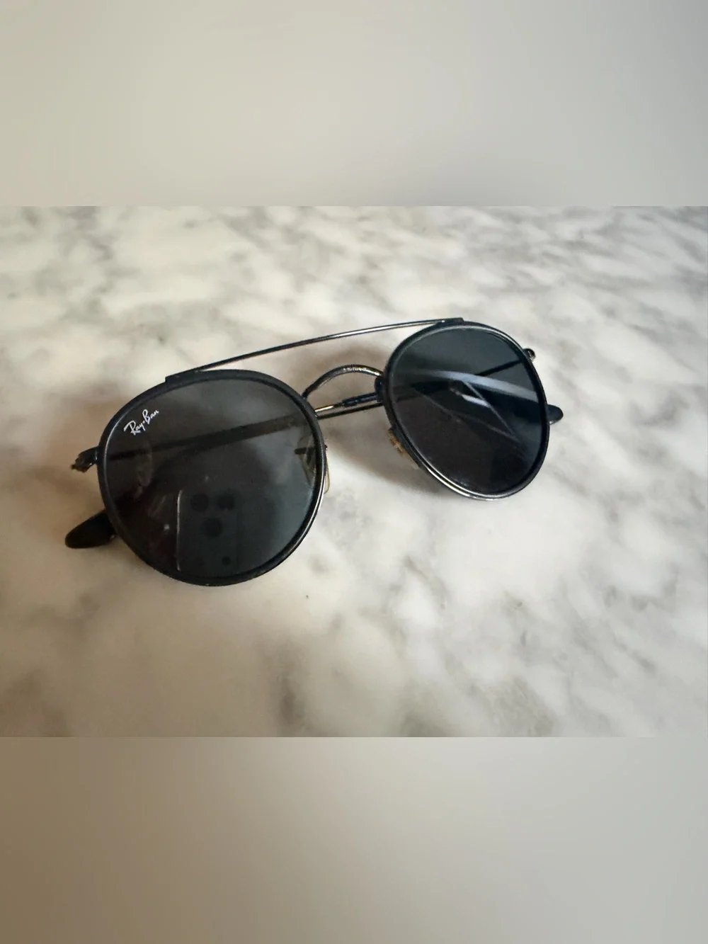 Ray-Ban Classic Round Double Bridge Sunglasses in Black